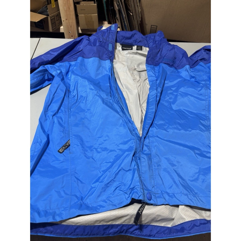 Marmot Women's Blue Lined Windbreaker Zip Front Front Pocket Hiking‎ Outdoor L/g